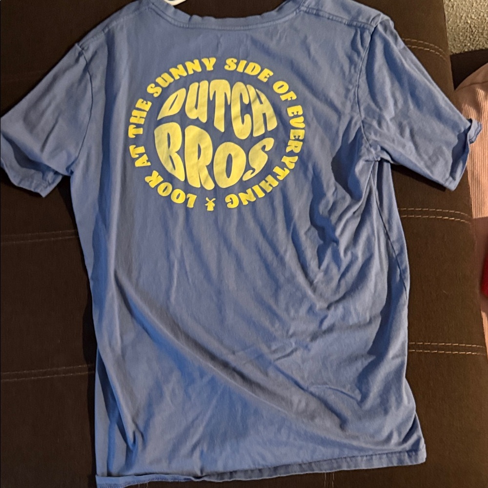 Dutch Bros Light Blue Tee with Yellow Logo